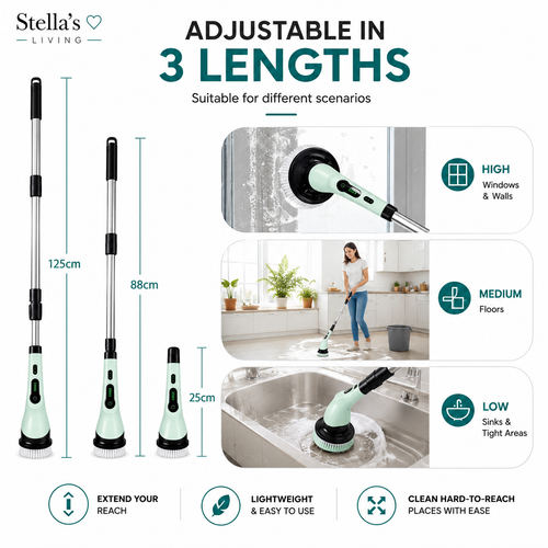 Electric Spin Scrubber -Cordless cleaning brush for home