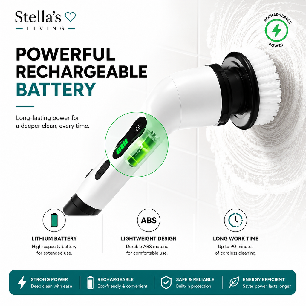 Electric Spin Scrubber -Cordless cleaning brush for home